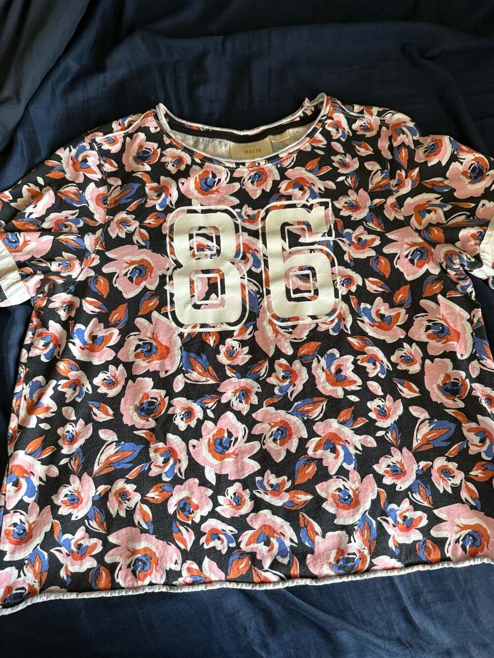 Maeve by Anthropologie Floral Number 86 Graphic Tee Size M